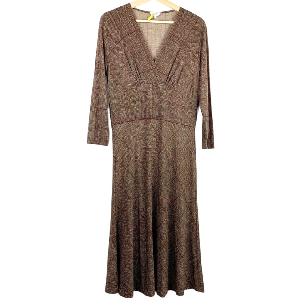 MaxMara Printed Wool Blend Long Sleeve Dress 10